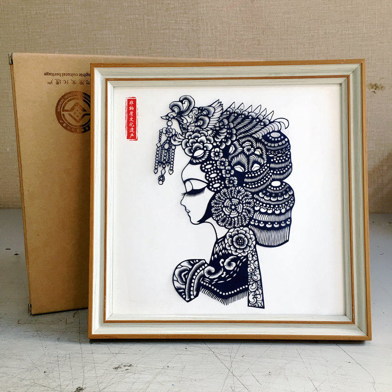 京剧女脸谱剪纸 剪纸摆件装饰画特色礼品中国风出国礼物送老外,特色手工艺,剪纸,淘宝优惠券,粉丝福利购,淘宝优惠卷