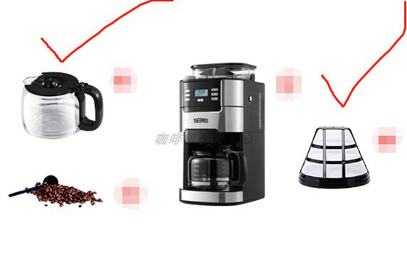 THERMOS膳魔师 EHA-342/23咖啡机过滤网玻璃杯壶滴漏阀配件