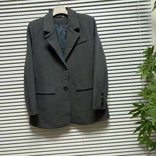 1012-7专柜长袖西装双排扣翻领女款干练单排扣外套经典款通勤