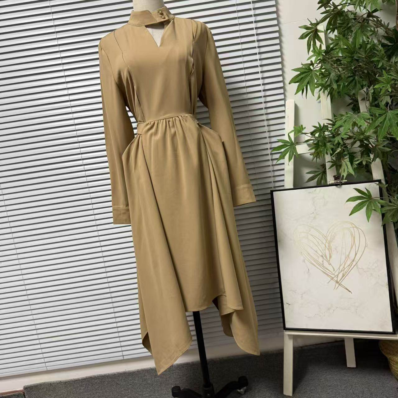 0126-24台湾品牌设计款长袖连衣裙女收腰气质长裙百搭显瘦,女装/女士精品,连衣裙,淘宝优惠券,粉丝福利购,淘宝优惠卷