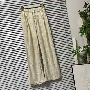 松紧腰抽绳 垂感显瘦休闲裤 0325 23原创潮牌重工烫钻高腰直筒裤