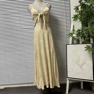 0321-57法国单长裙系带收腰显瘦连衣裙轻国风高雅性感A字裙轻熟风
