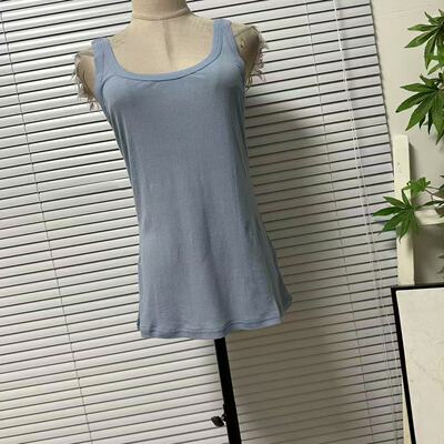 0911-24南油高货高级时尚轻奢精纺棉真丝混纺无袖背心吊带短上衣