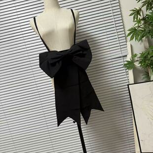 黑色甜辣妹性感 设计感双层蝴蝶结吊带背心叠穿潮版 1010 56新款