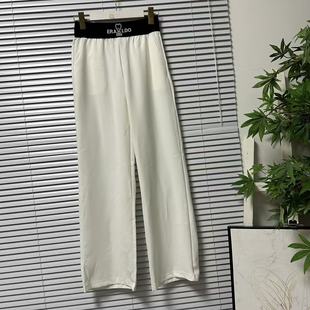 垂感直筒裤 女白色宽松显瘦休闲裤 42大牌极简风高腰阔腿裤 1201
