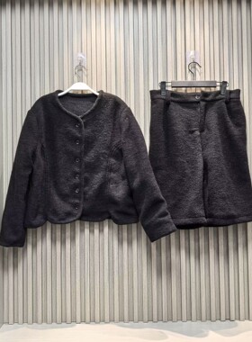 MONA 50羊毛超好看新年红色外套中腰裤子 套装女小个子2024新款