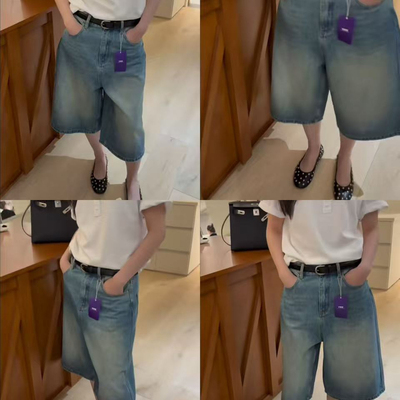 IU ROOM-26夏上新复古水洗做旧休闲牛仔短裤Z1225