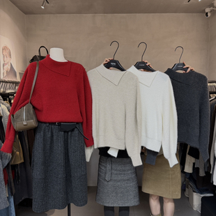 冬上新韩系翻领纯色保暖毛衣5501 ROOM