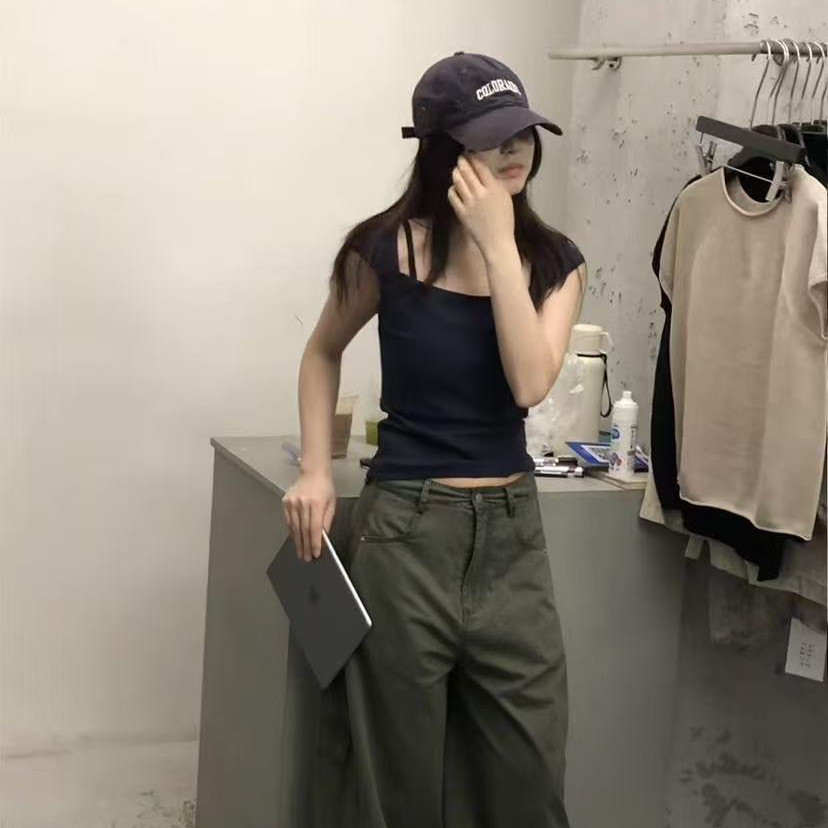 IU ROOM-26夏上新韩代方领短款短袖T恤(不含项链)1399