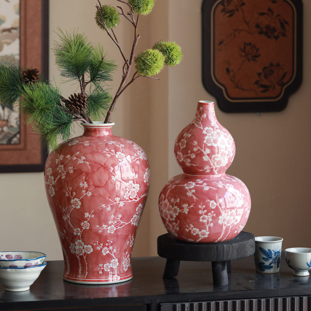 镧林新中式陶瓷花瓶客厅插花民宿酒店高级感家居桌面水培香雪海瓶