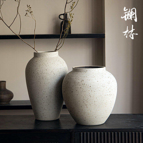 简约白色花瓶奶油侘寂风装饰摆件