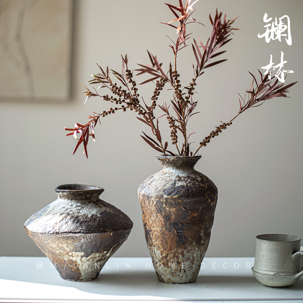复古粗陶陶瓷景德镇客厅玄关