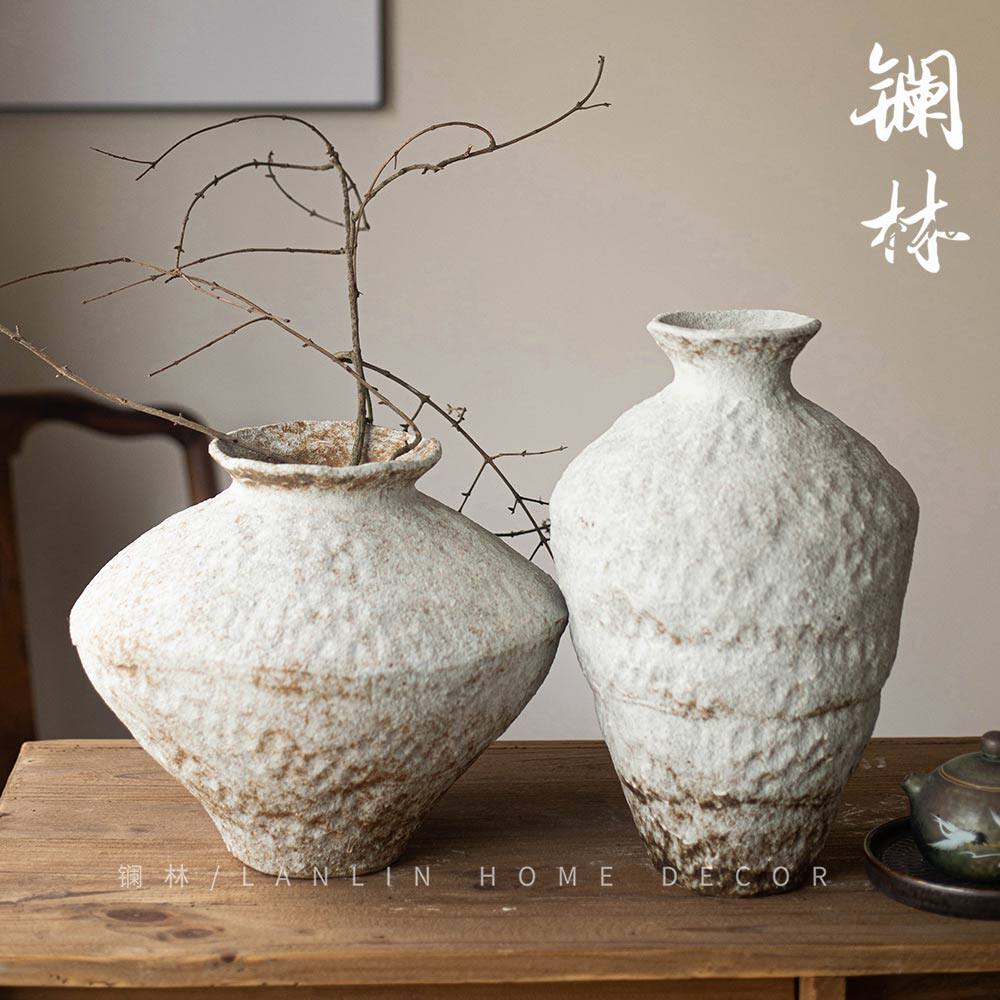 新中式复古陶瓷花瓶景德镇侘寂风图片