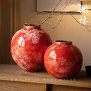 景德镇镧林新中式 饰艳魄 插干花水培养花瓶国潮红梅色系台面陶瓷装