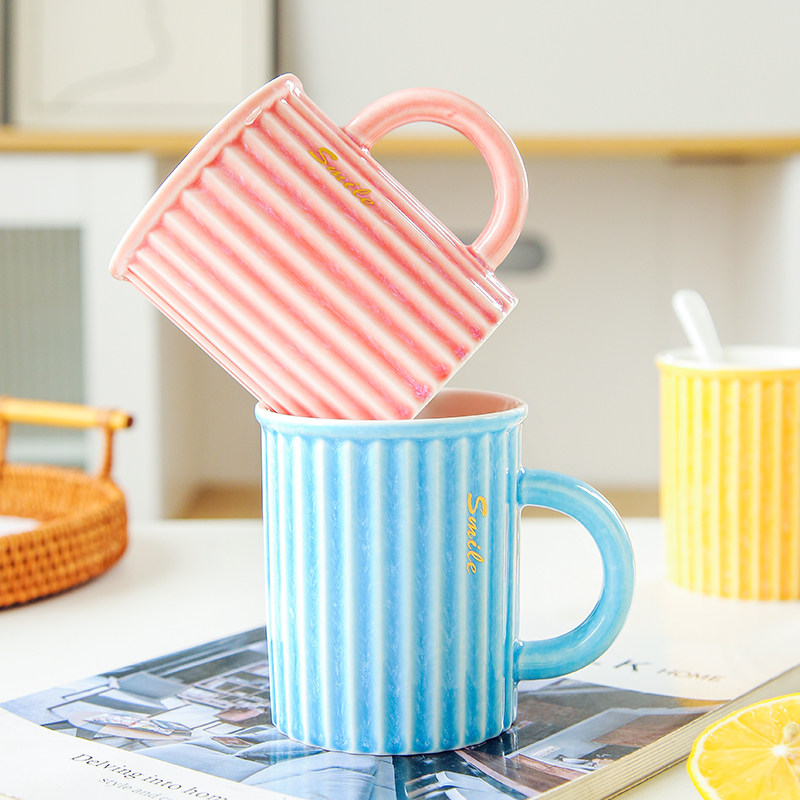 家用水杯简约陶瓷马克杯办公室咖啡杯茶杯日式男女生情侣喝水杯子