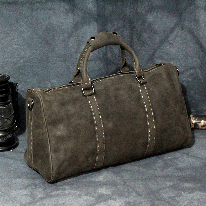 清仓特价真皮复古行李袋牛皮男士手提包疯马皮旅行包袋单肩大容量