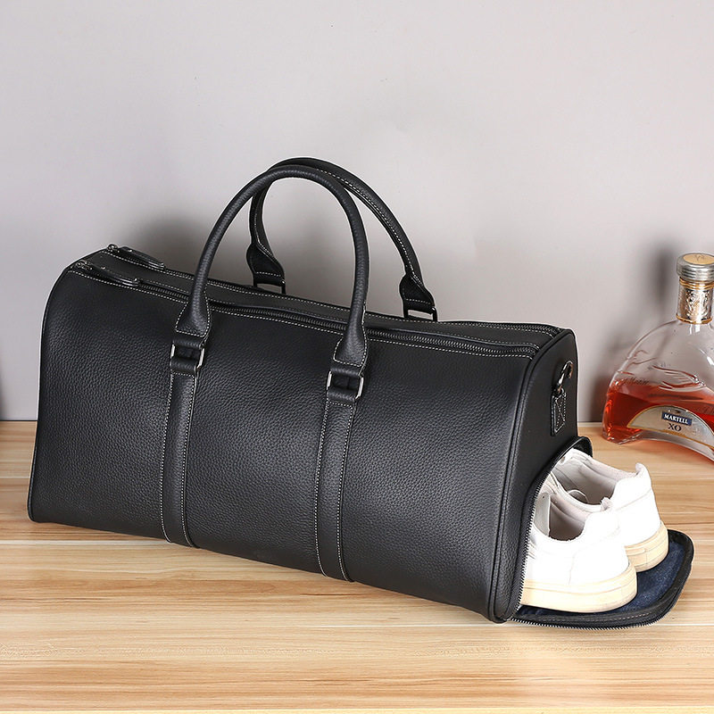 欧美男士手提包单肩旅行包头层牛皮短途出差行李包袋鞋位旅游男包
