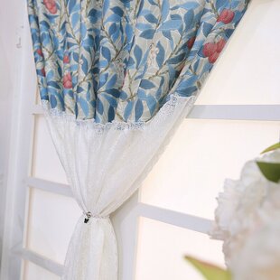 湛蓝原创布艺门帘小窗帘蕾丝帘穿杆帘短帘窗帘隔断帘橱窗帘衣帽间