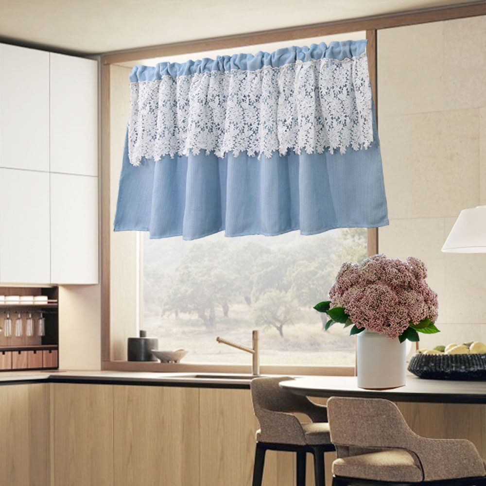 厨房遮阳窗帘短帘免打孔安装出租房小帘小窗户简约现代短窗帘半帘