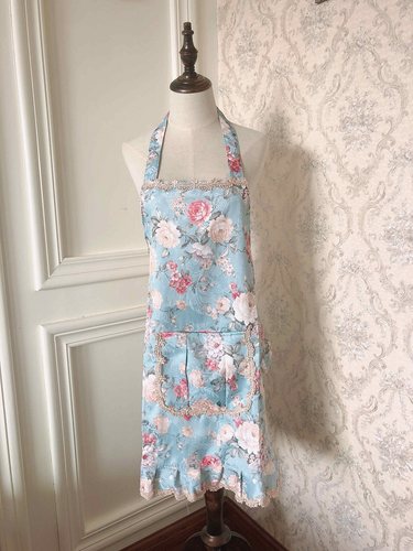 韩版时尚双层防水家用花边围裙