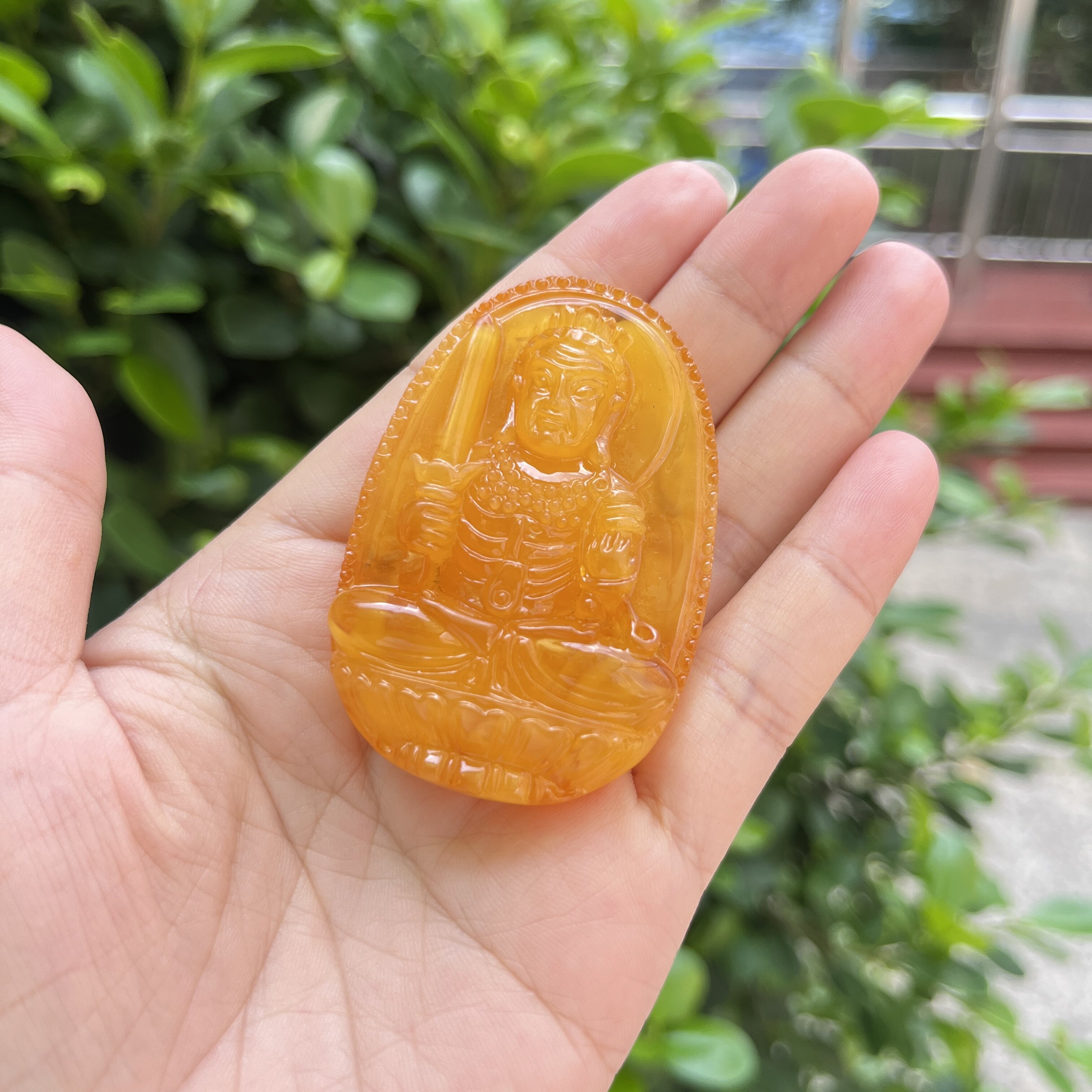 天然二代蜜蜡鸡油黄吊坠老蜜蜡挂件本命佛阿弥陀佛菩萨女礼物