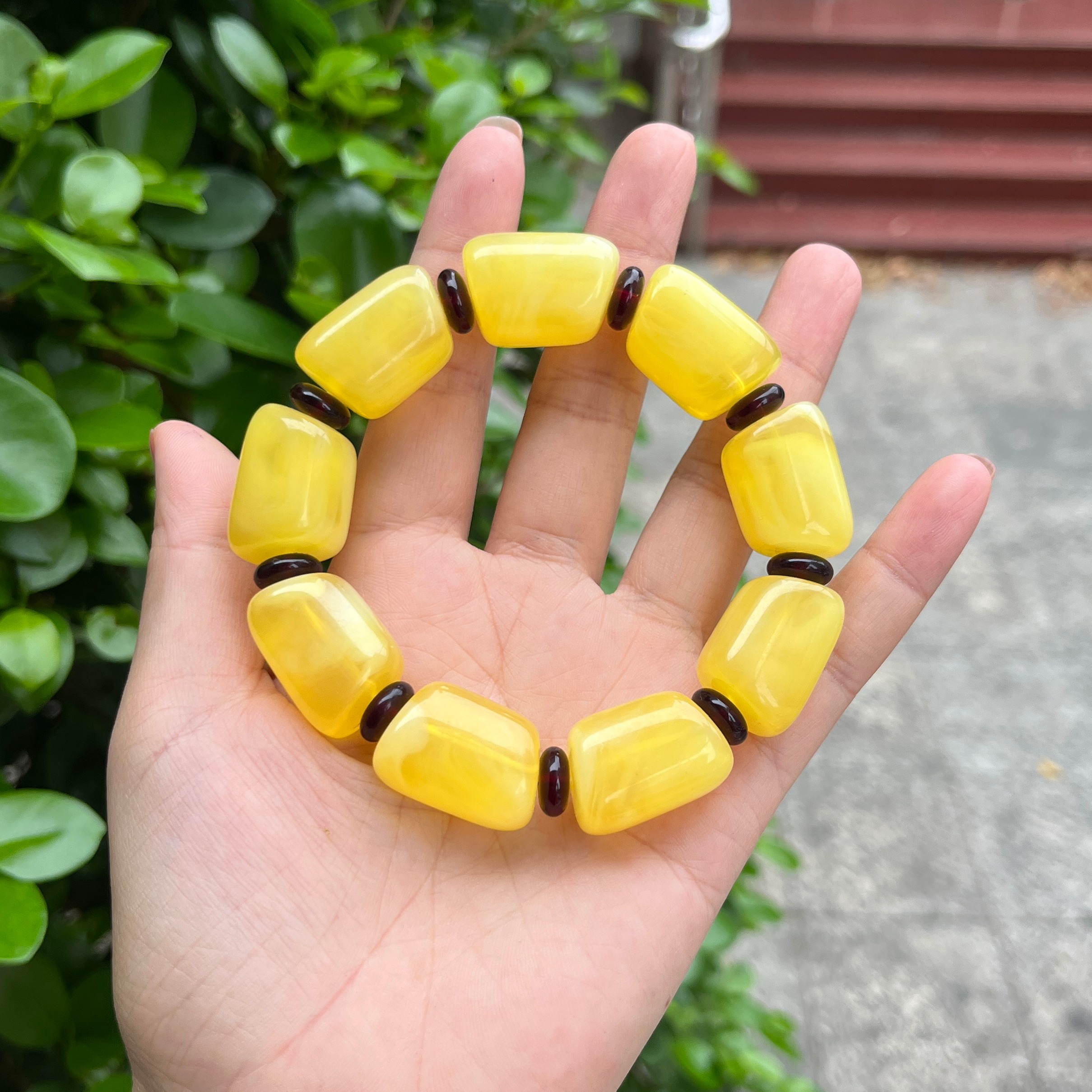 天然老蜜蜡琥珀手串男女同款波罗的海精品桶珠手链DIY配饰45