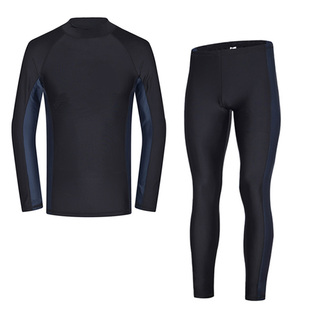 冲浪服沙滩衣浮潜速干大码 外贸成人分体长袖 防晒泳衣男士 中裤 长裤