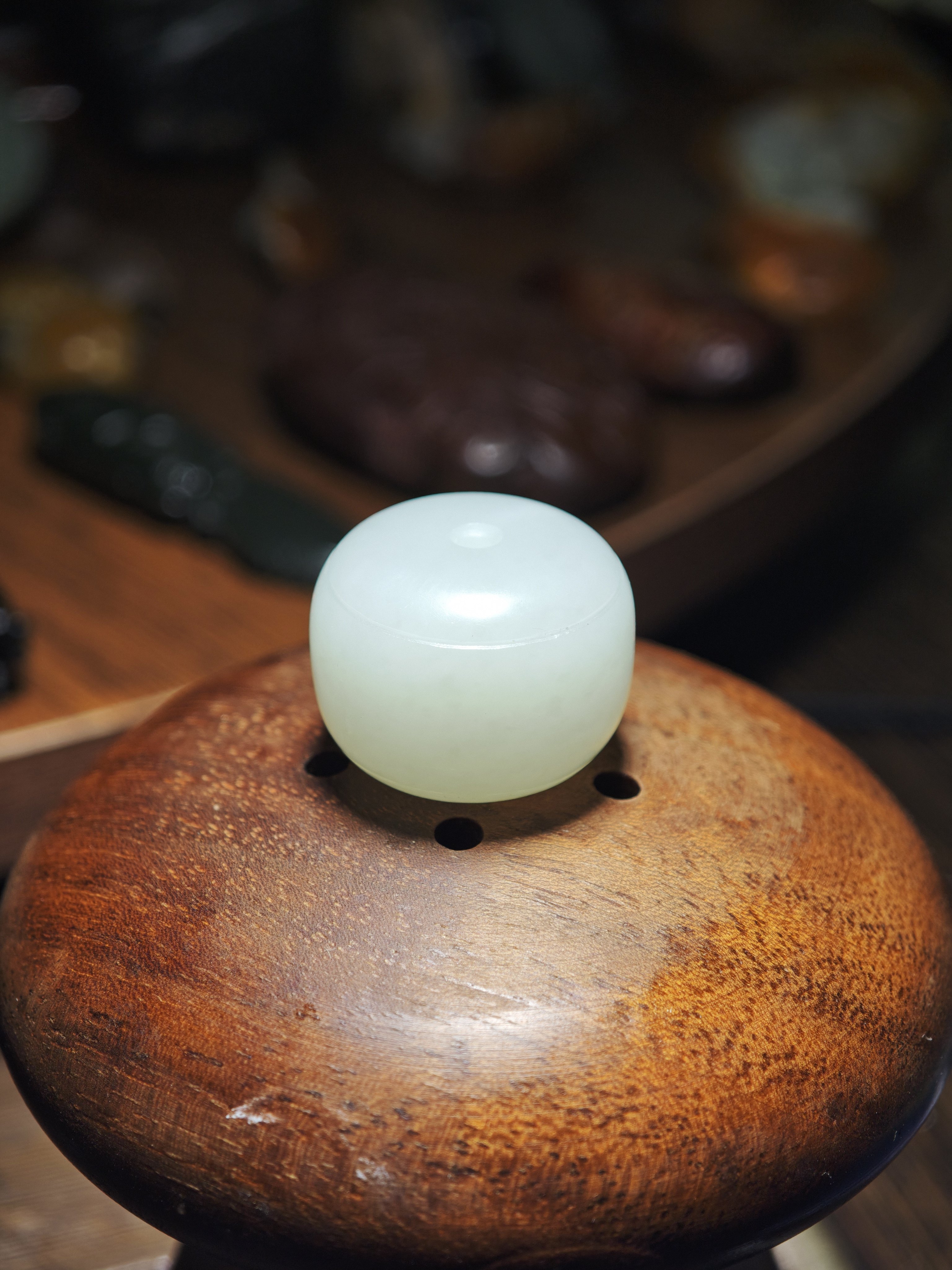 12克一鼓作气/和田玉鼓珠配珠锁骨珠