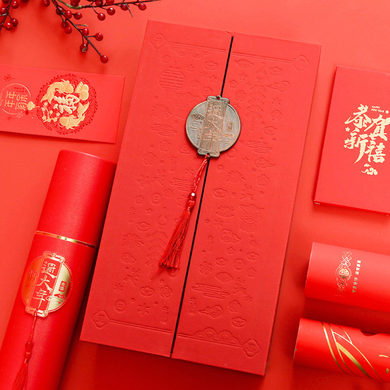 2026马年对联福字门联大礼包植绒面春节春联礼盒套装企业定制LOGO