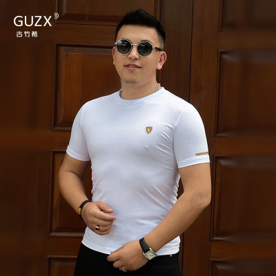 贴布刺绣短袖T恤男士2025夏季