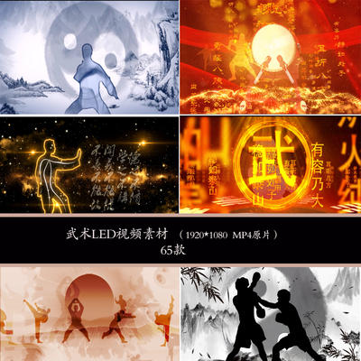 中华武术LED背景视频素材武术背景视频素材武术演出背景素材