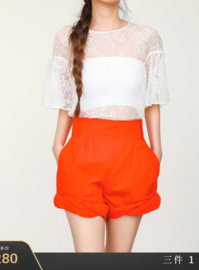 [清仓特价1折]CHRISTOPHER BU 白色蕾丝透视上衣 CEO FASHION