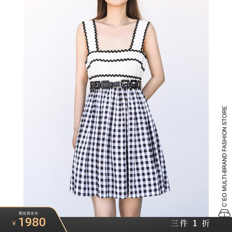 [清仓特价1折]ALICEMCCALL 澳大利亚 格子无袖吊带连衣裙 CEO FAS