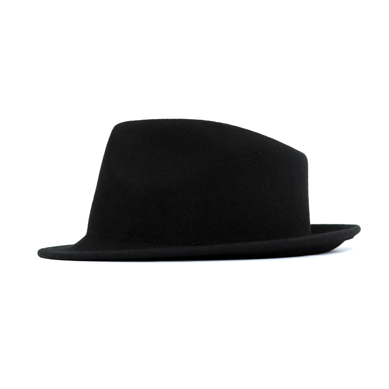纯羊毛气质男士小檐复古爵士礼帽