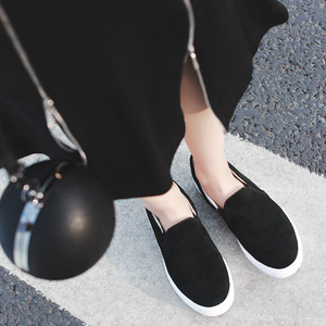 小P良品铺 欧美春季新款百搭平底乐福鞋圆头纯色休闲单鞋女