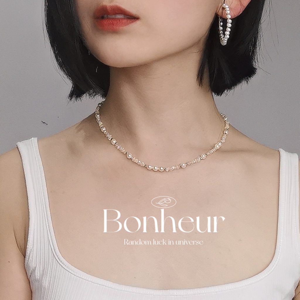 Bonheur-繁花系列羽皇金珍珠项链女欧泊小众高级感锁骨链时尚气质