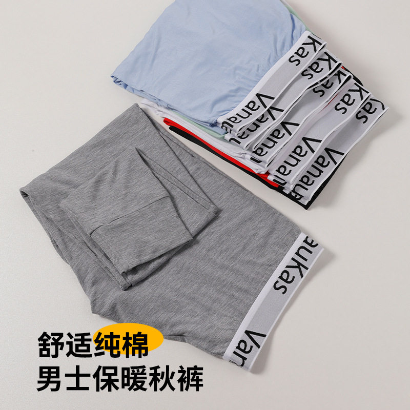 保暖裤男款秋裤男纯棉薄款修身秋冬季打底裤男士秋裤透气九分裤