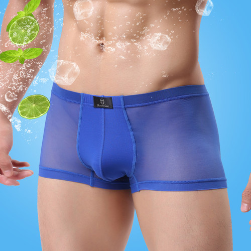 莫代尔网眼凸囊袋加大码平角短裤