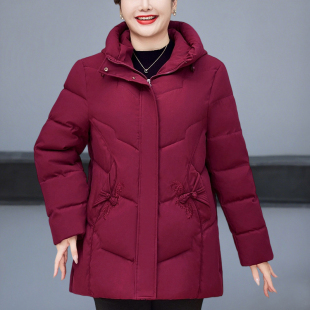 妈妈冬装200斤加肥加大码洋气加绒保暖棉服中老年人女装棉衣外套