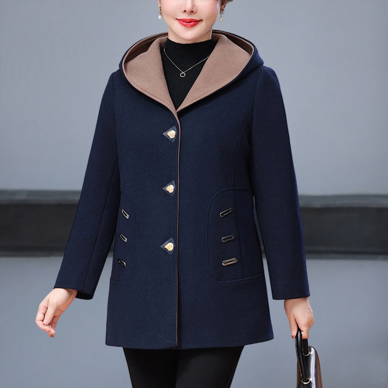 胖妈妈毛呢外套秋冬装加肥加大码时尚洋气上衣中老年人女装220斤