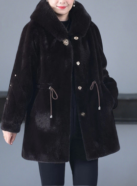 230斤妈妈冬装外套洋气高贵老年女装加肥加大码大衣外套奶奶衣服