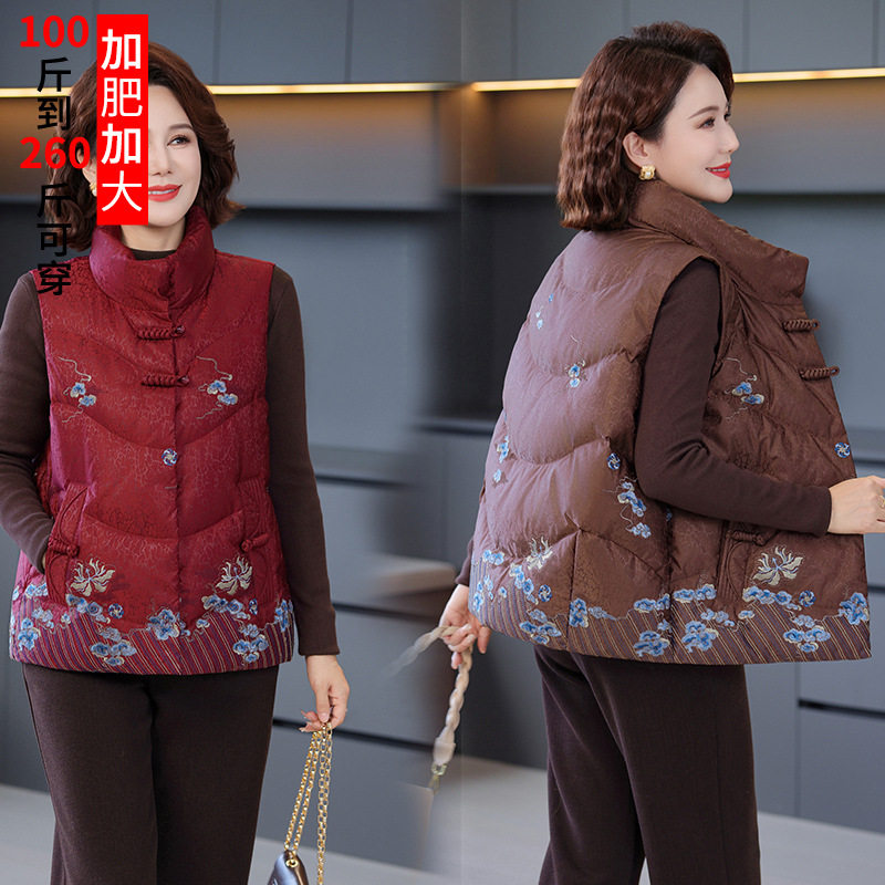 中老年妈妈冬装羽绒服马甲上衣