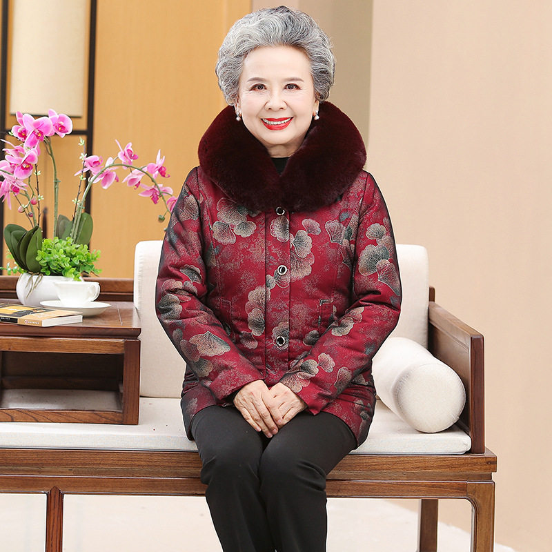 奶奶200斤胖妈妈羽绒服加肥加大
