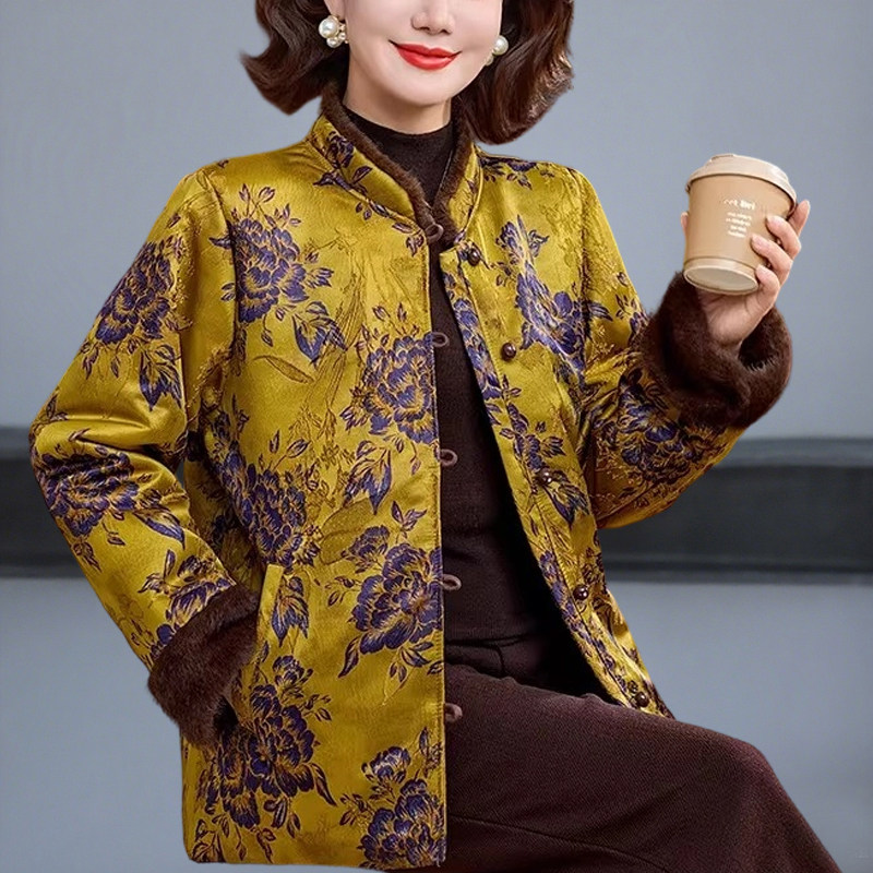 妈妈装加绒加厚冬季棉服外套洋气