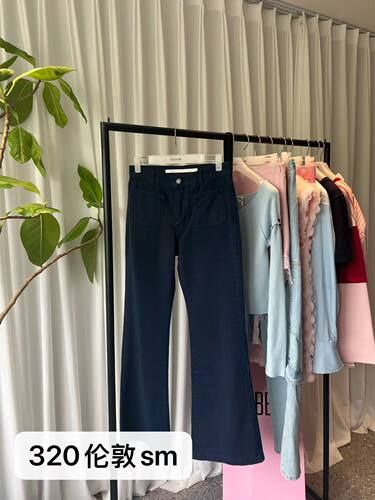 现bubble韩代 韩国东大门春夏londonflat时尚百搭微喇裤实体秒发
