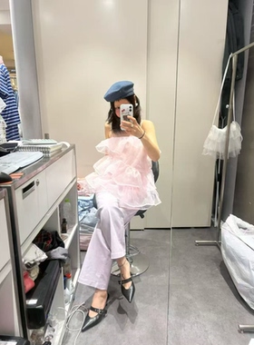 现bubble韩代platformseoul夏季网纱仙气飘飘吊带连衣裙实体秒发