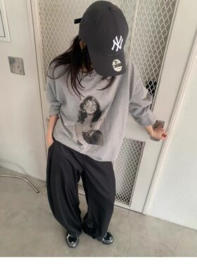 现bubble le ave东大门 圆领人物头像宽松T恤实体秒发假一赔十