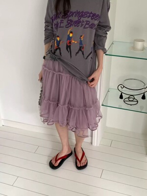 现bubble韩代韩国东大门Sold out新款百搭宽松休闲纱裙实体秒发