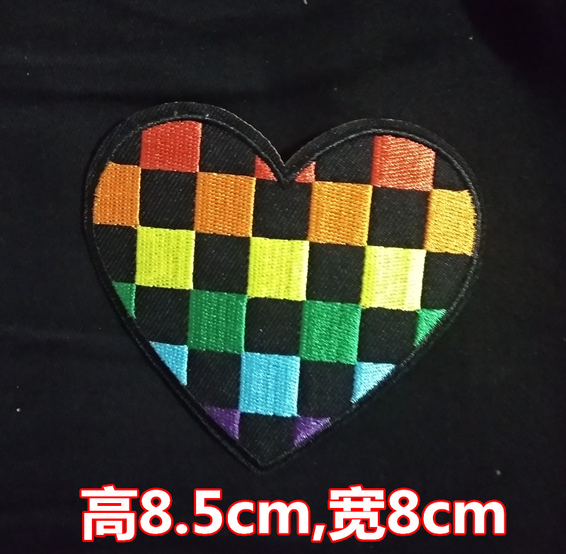 卡通布贴补丁贴布贴格心图案贴裤子衣服修补破洞刺绣儿童补贴可缝