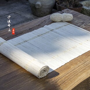 日式手工干泡茶席布麻类桌布古风装饰禅意茶席苎麻素色桌旗